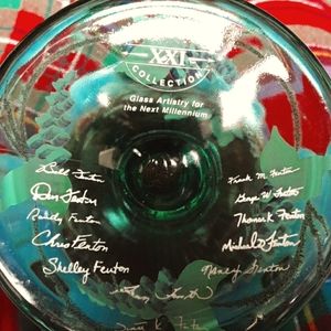 Signed handpainted Fenton Glass basket